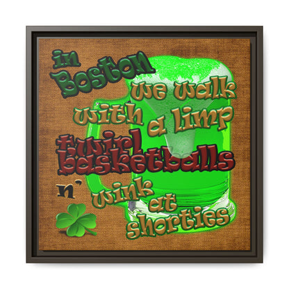 celtics logo - framed canvas art (brown papyrus)