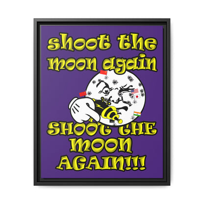 shoot the moon again - framed canvas art (purple)