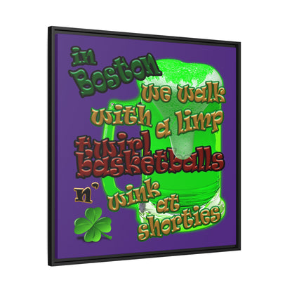 celtics logo - framed canvas art (purple)