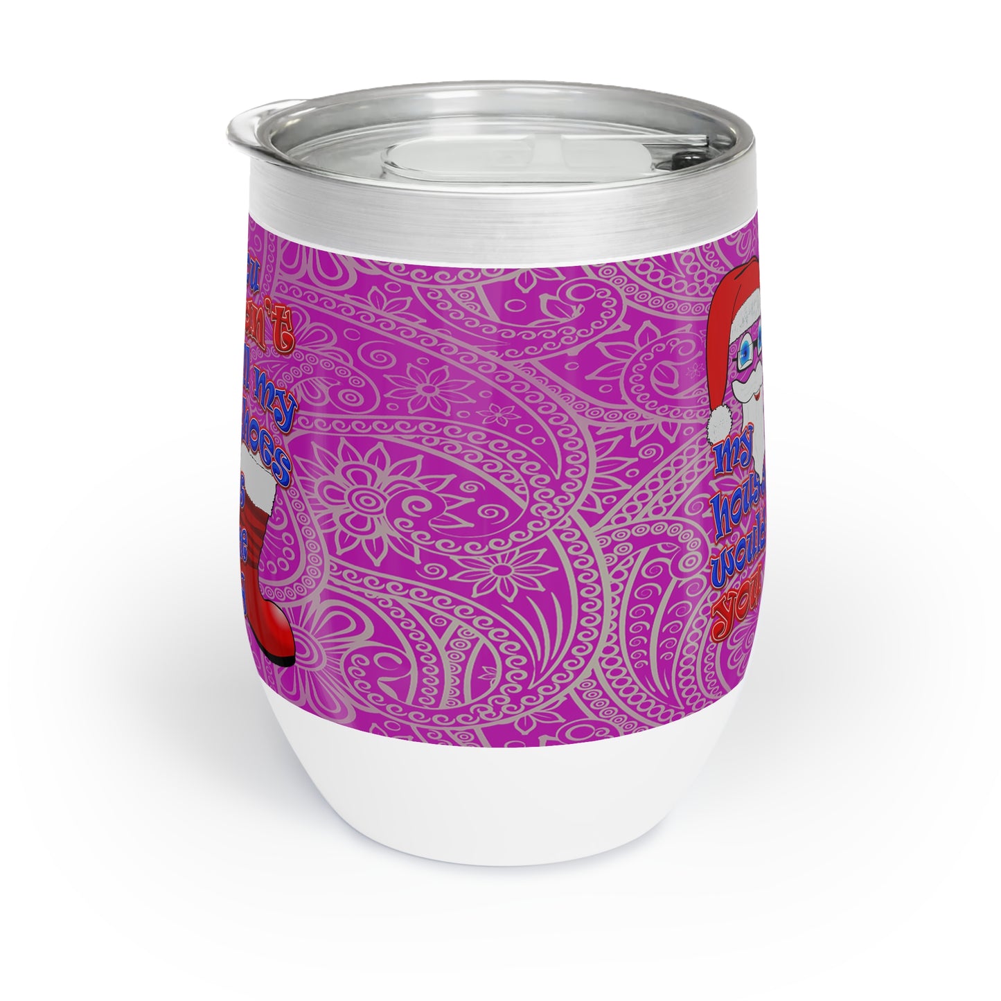santa's shoes - Chill Wine Tumbler (pink swirl)