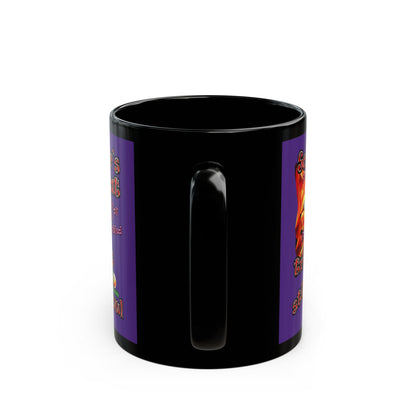schrodinger's cat - Black Mug (purple)