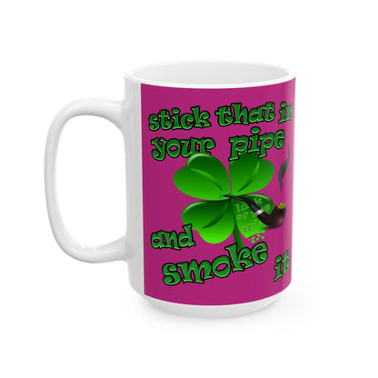 celtics logo - White Mug (pink)