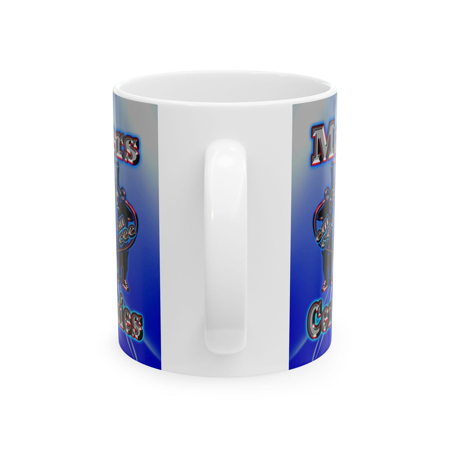 em cee squared - White Mug (blue-white wave)