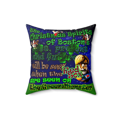 christmas spirits of boston - Spun Polyester Square Pillow - ('snoops' background)