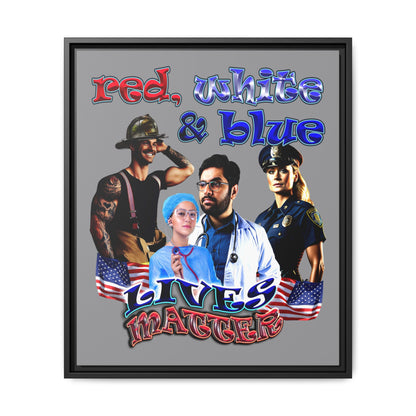 rw&b lives matter - framed canvas art (grey)