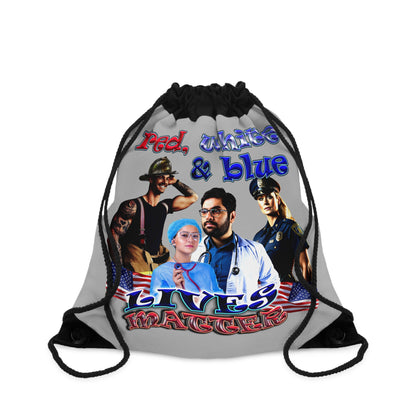 rw&b lives matter - Drawstring Bag (light grey)
