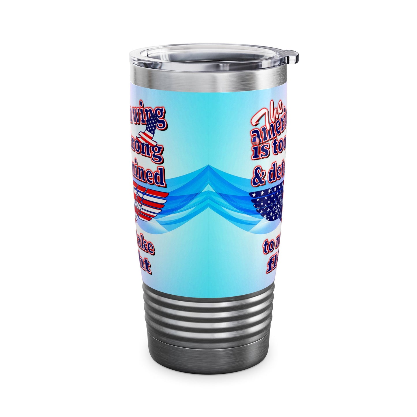 american wing - Ringneck Tumbler, 20oz (light blue-pink wave)