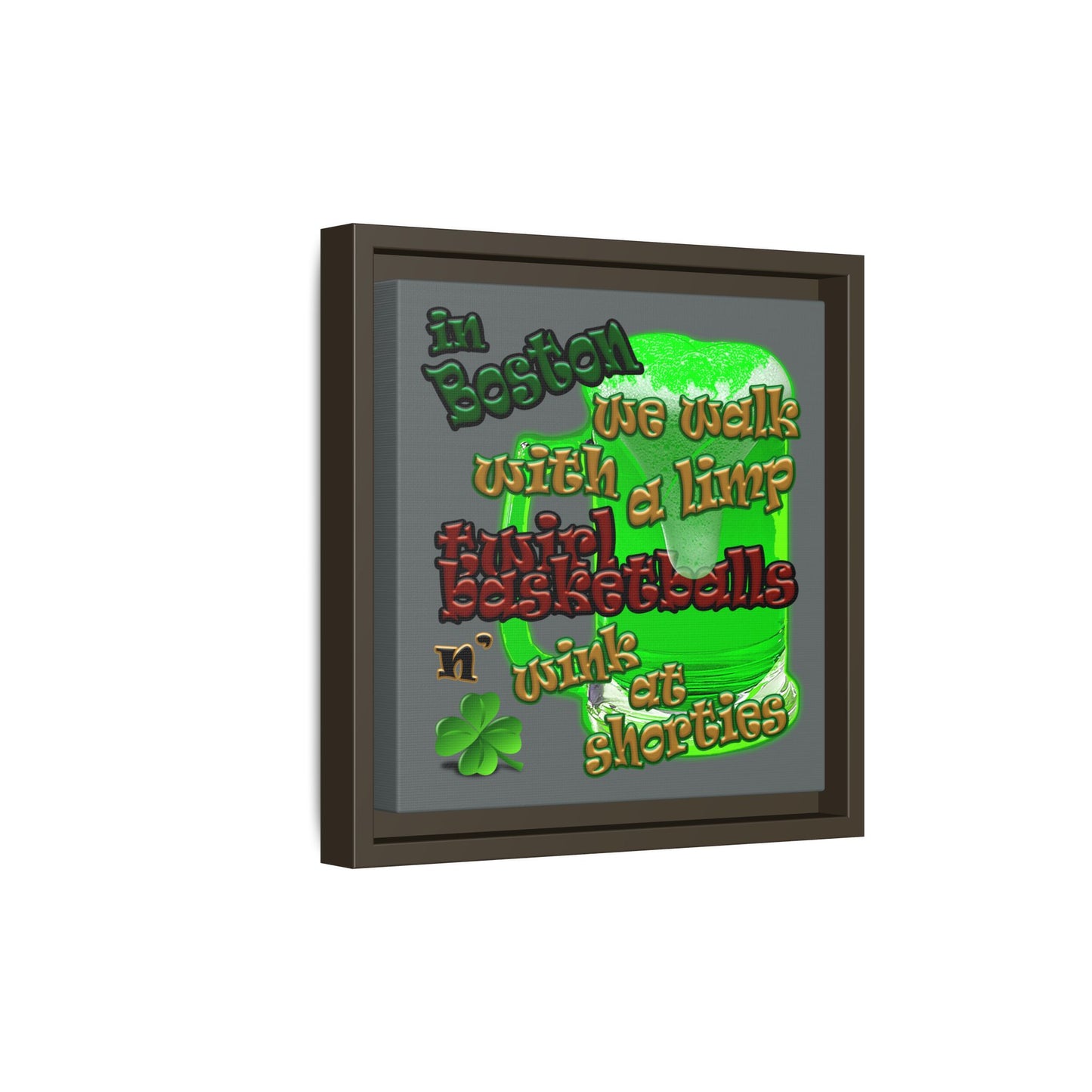 celtics logo - framed canvas art (dark grey)