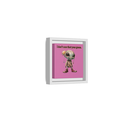 I don't care that your green - framed canvas art (light pink)