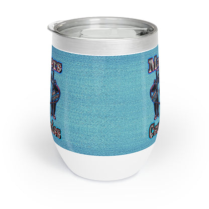 em cee squared - Chill Wine Tumbler (faded dark blue)