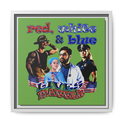 rw&b lives matter - framed canvas art (green)
