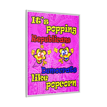 popping like popcorn - framed canvas art (pink swirl)