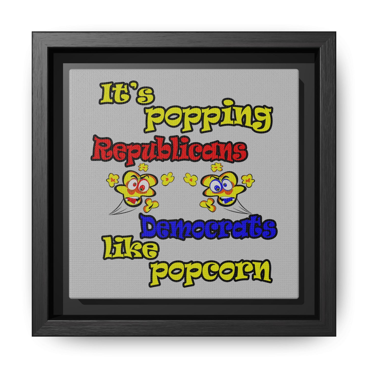 popping like popcorn - framed canvas art (light grey)