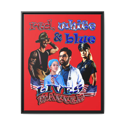 rw&b lives matter - framed canvas art (red)