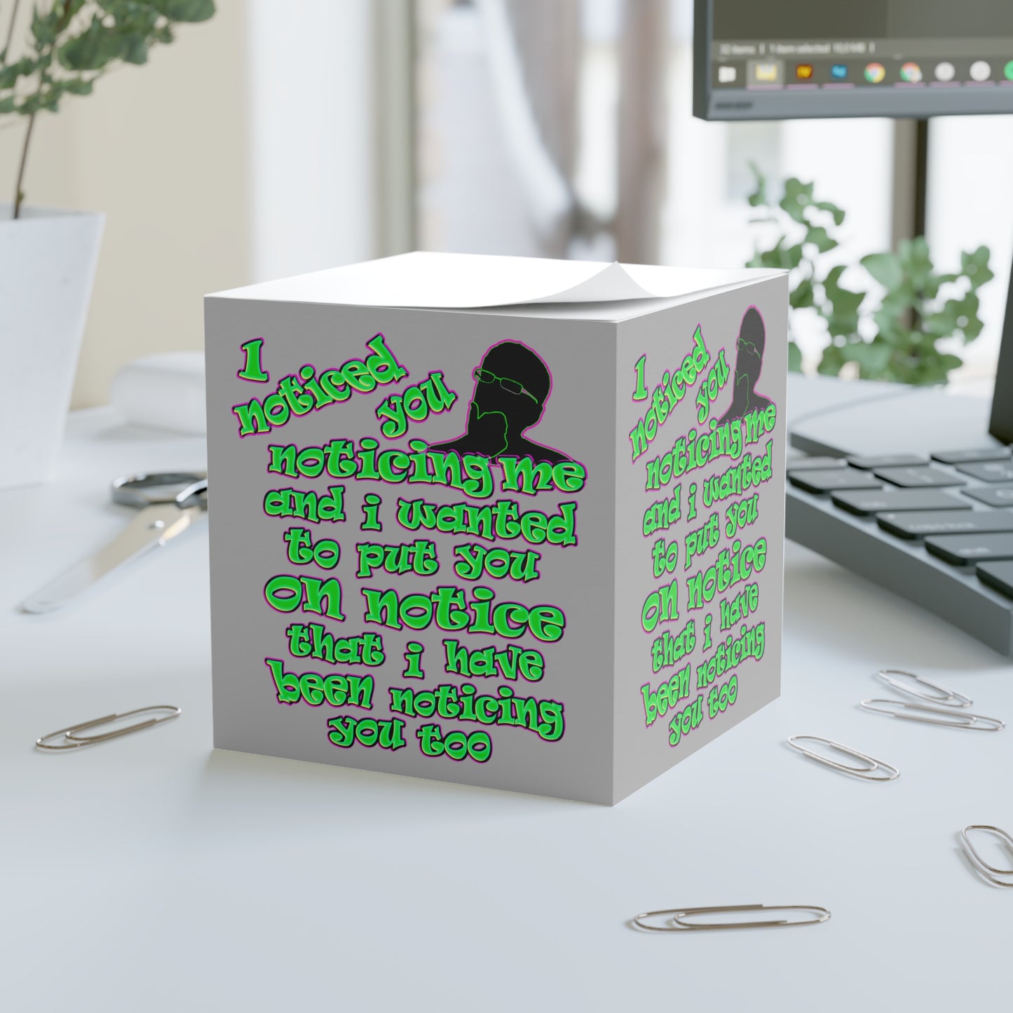 noticed you noticing - note cube (light grey)