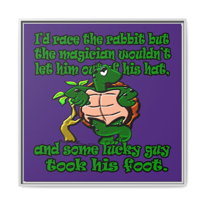 turtle race - framed canvas art (purple)