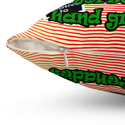 my luck - Spun Polyester Square Pillow - (yellow-orange wave)