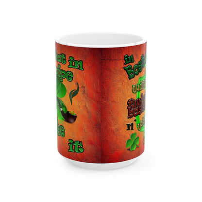 celtics logo - White Mug (burnt orange)