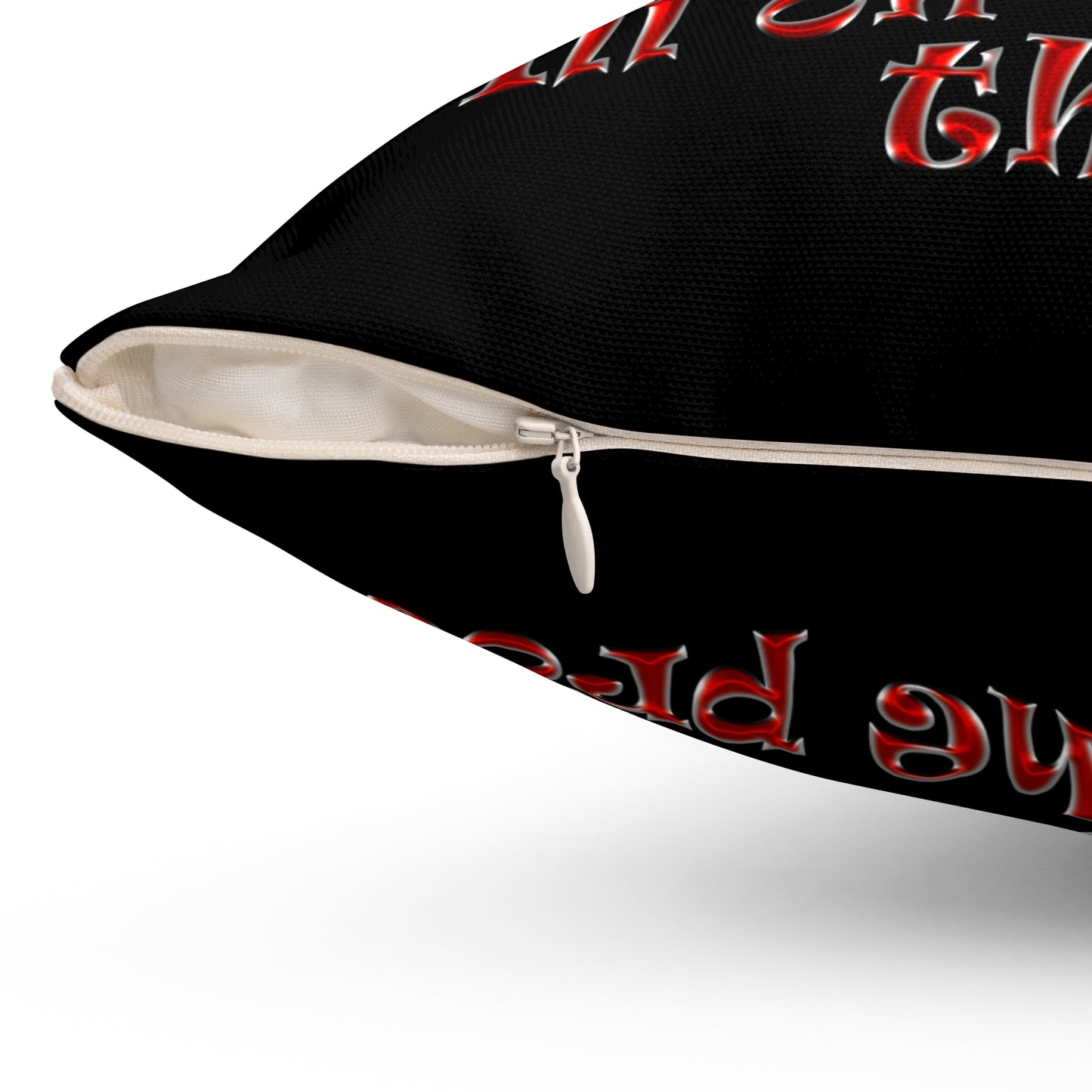 schrodinger's cat - Spun Polyester Square Pillow - (black)