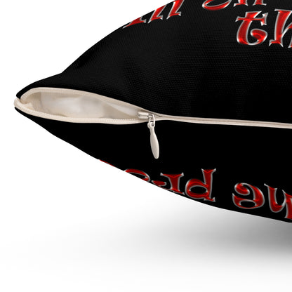 schrodinger's cat - Spun Polyester Square Pillow - (black)