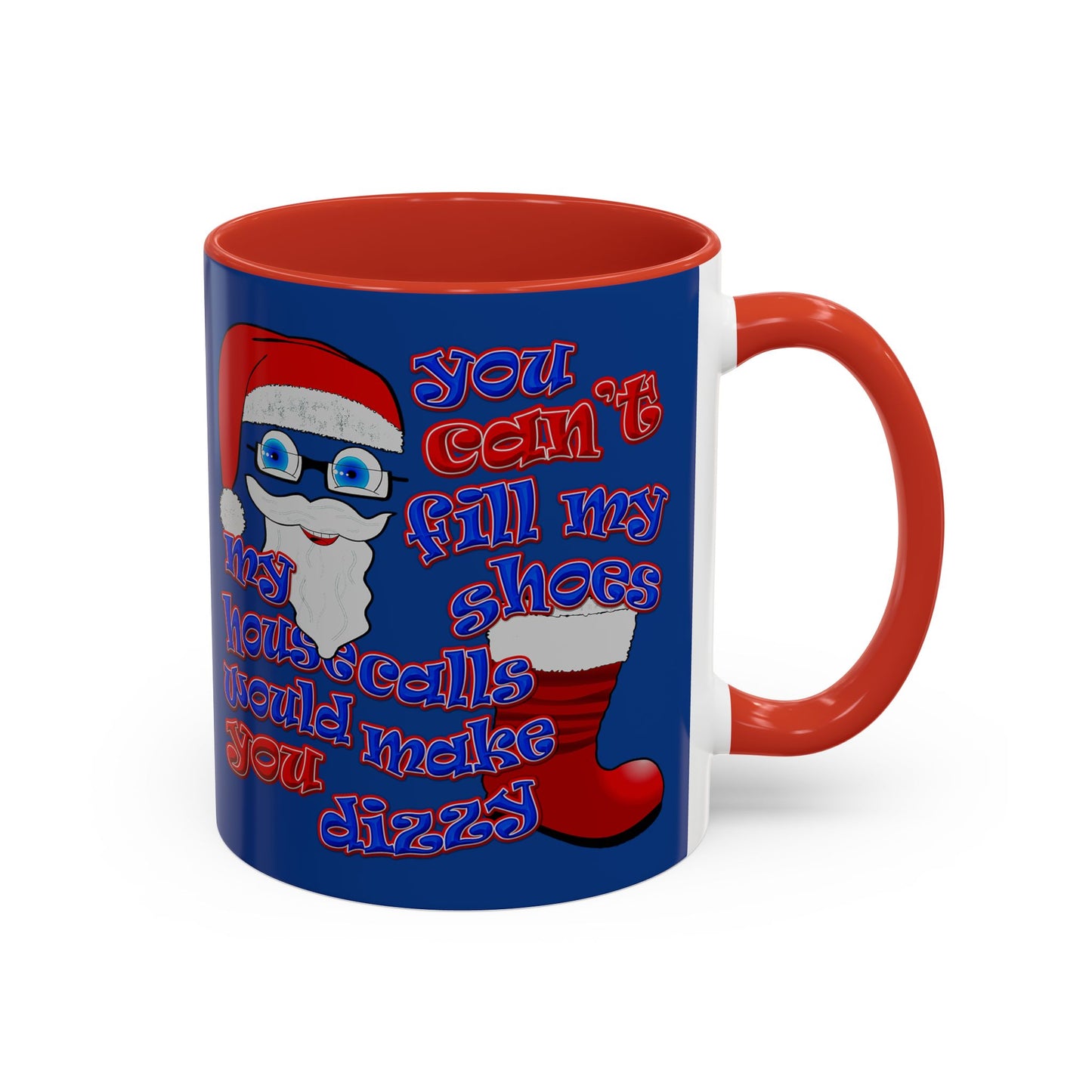 santa's shoes - Accent Mug (dark blue)