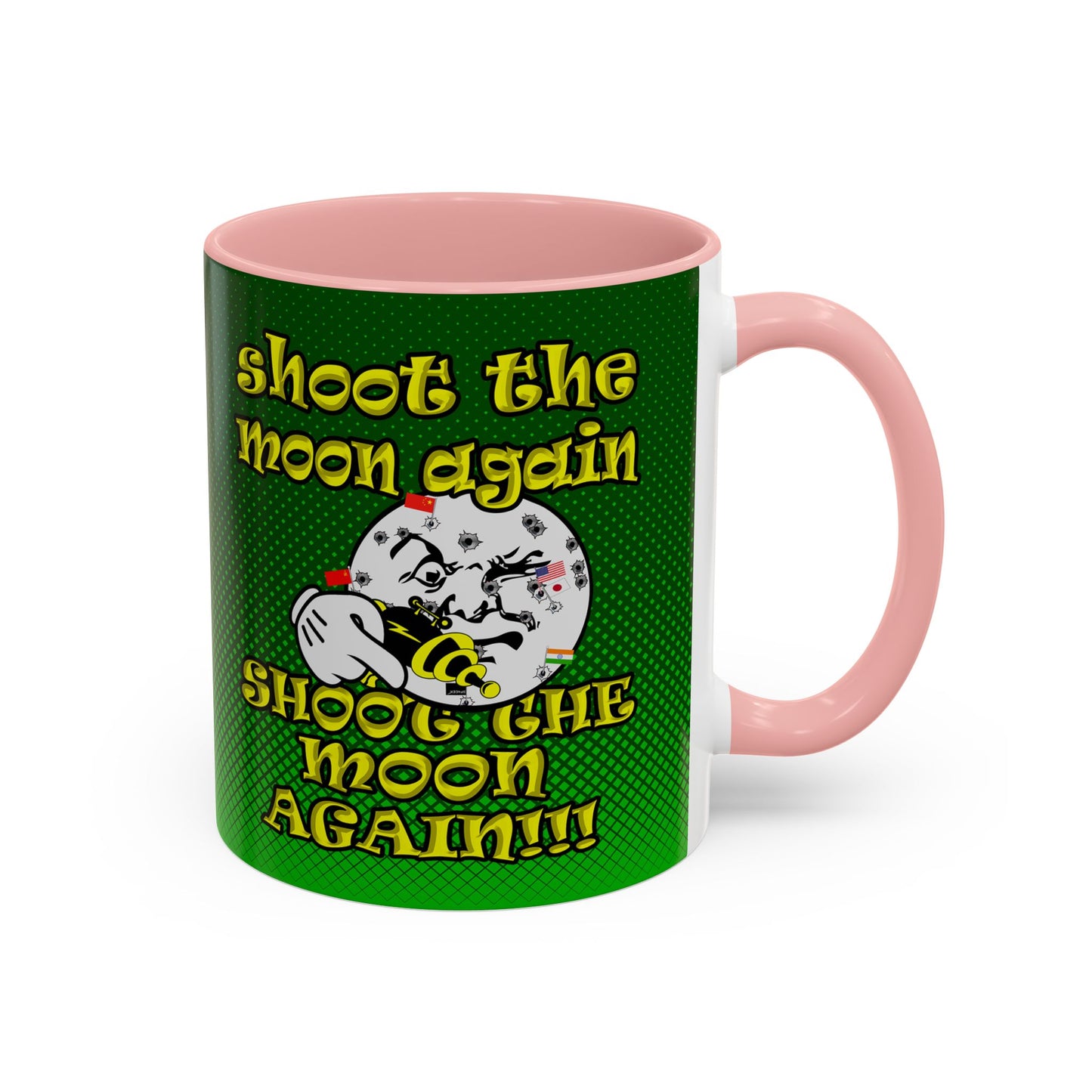 shoot the moon again - Accent Mug (logo green)