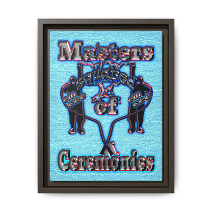 em cee squared - framed canvas art (faded blue)