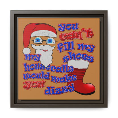 santa's shoes - framed canvas art (light brown)
