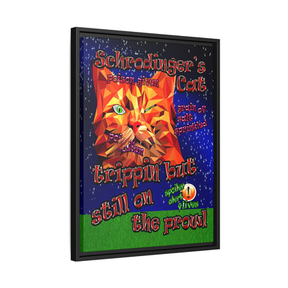 schrodinger's cat - framed canvas art ('snoops' background)