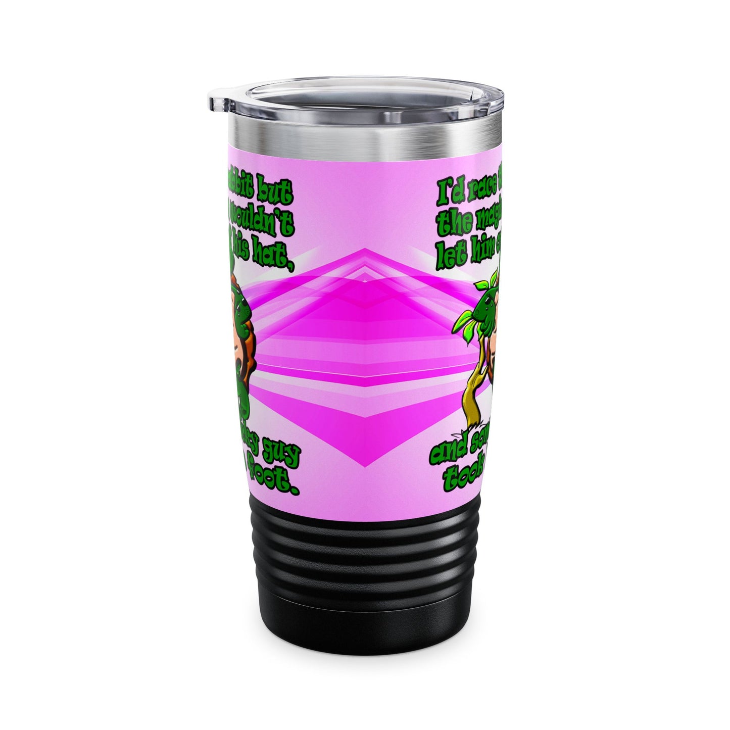 turtle race - Ringneck Tumbler, 20oz (light blue-pink wave)