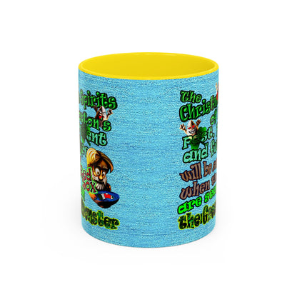 christmas spirits of boston - Accent Mug (faded blue)
