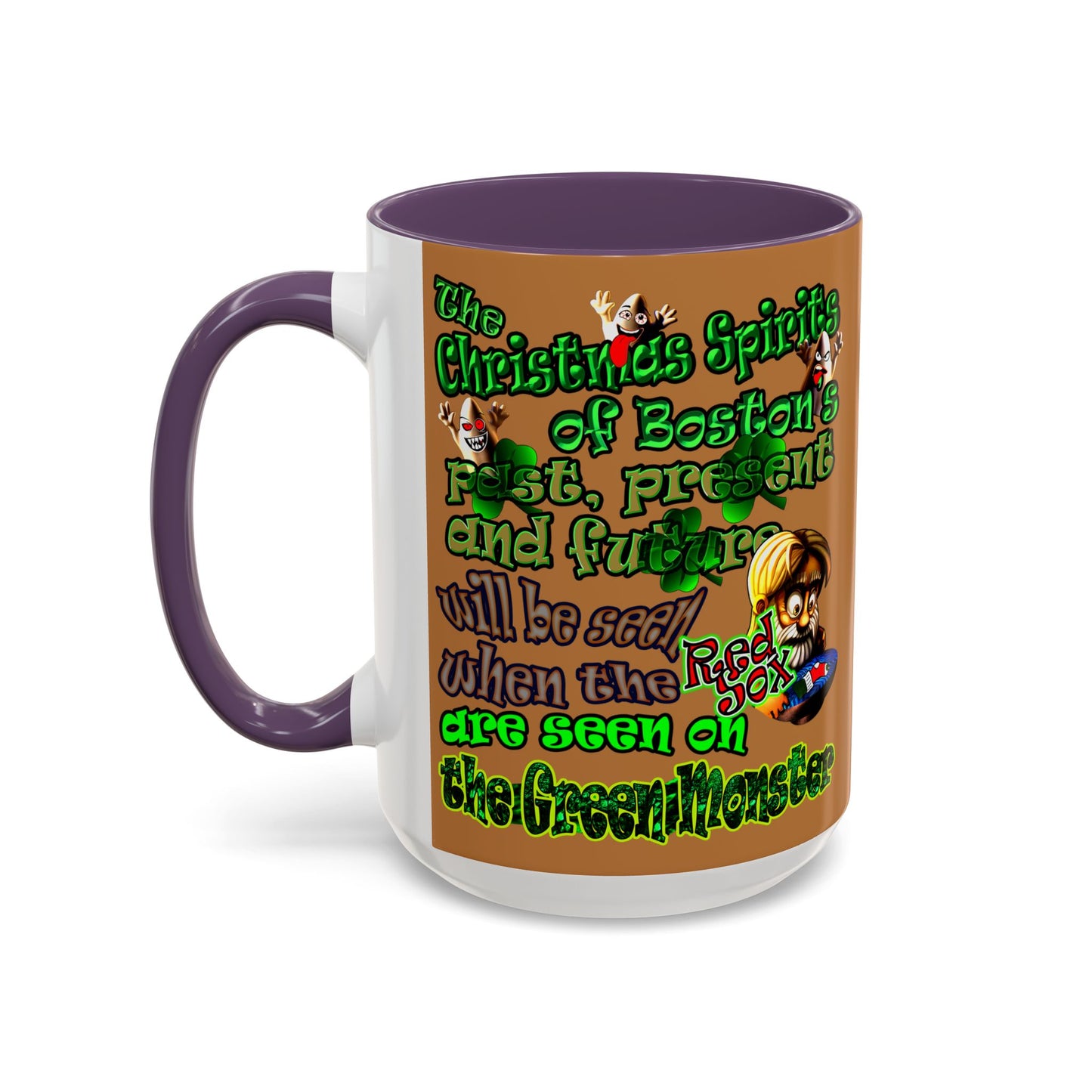 christmas spirits of boston - Accent Mug (light brown)