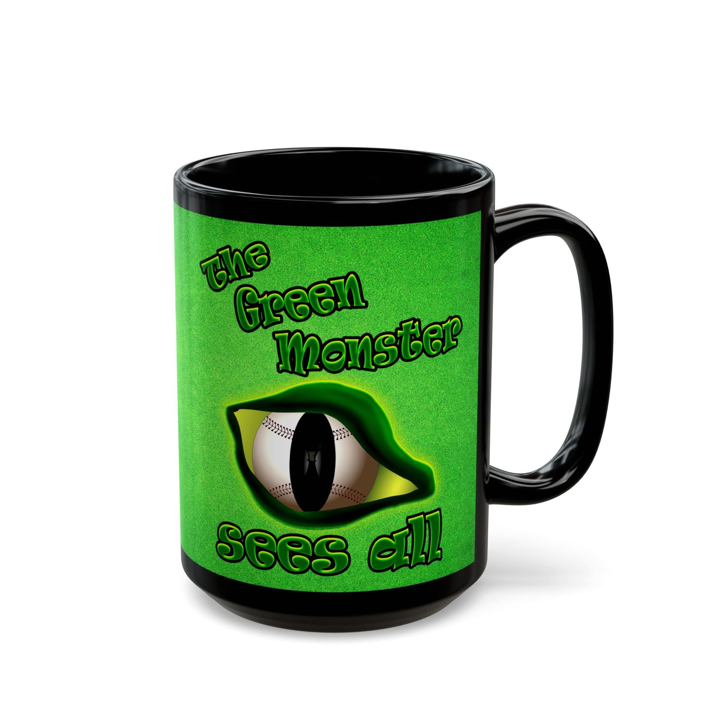 green monster - Black Mug (green turf)
