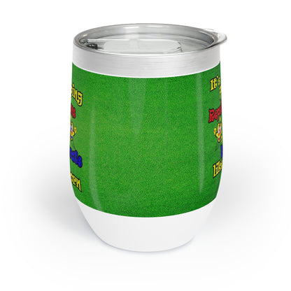 popping like popcorn - Chill Wine Tumbler (green turf)