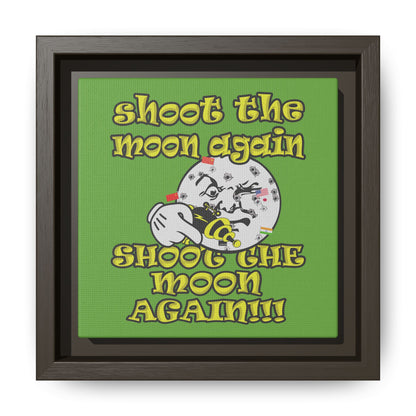 shoot the moon again - framed canvas art (green)