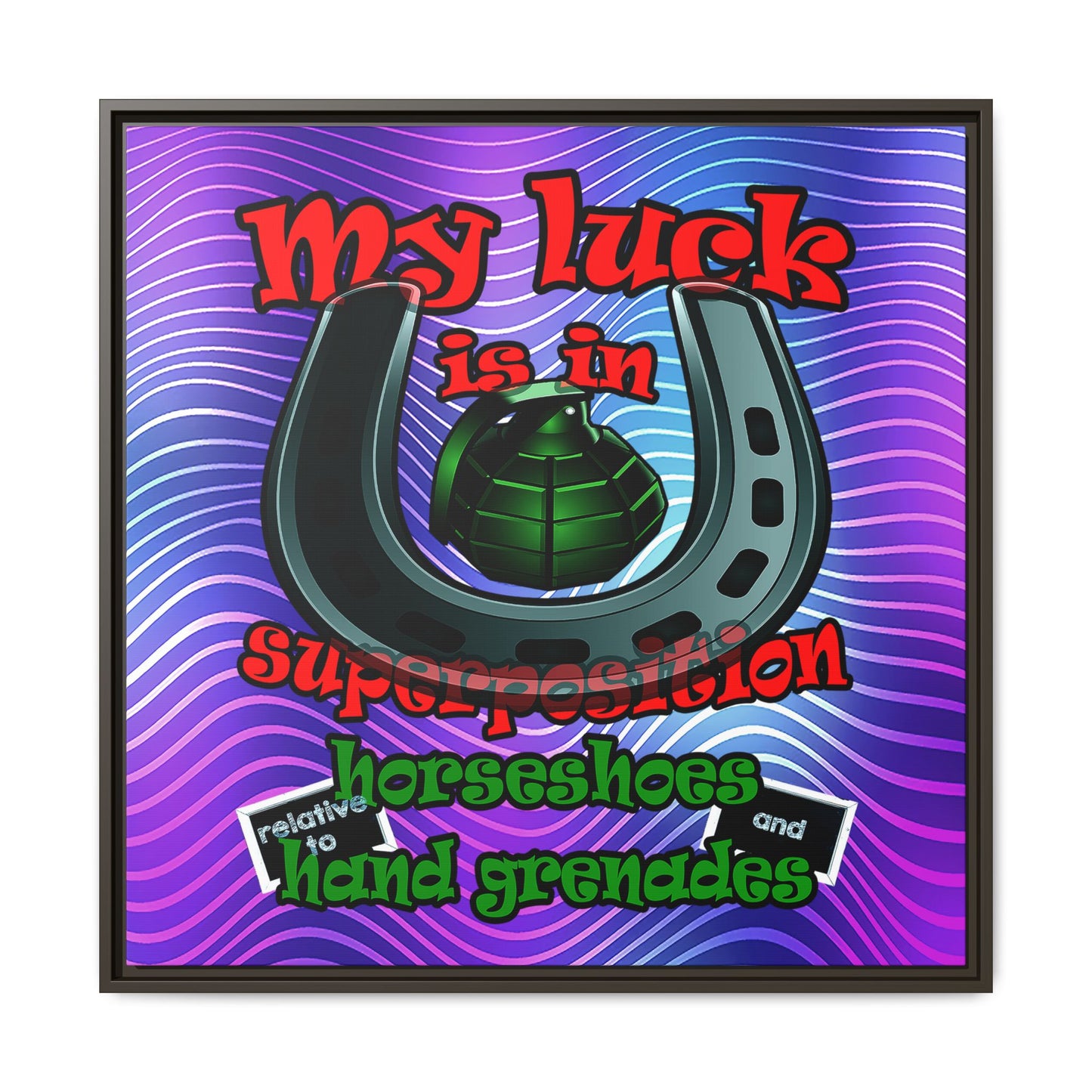 my luck - framed canvas art (purple wave)