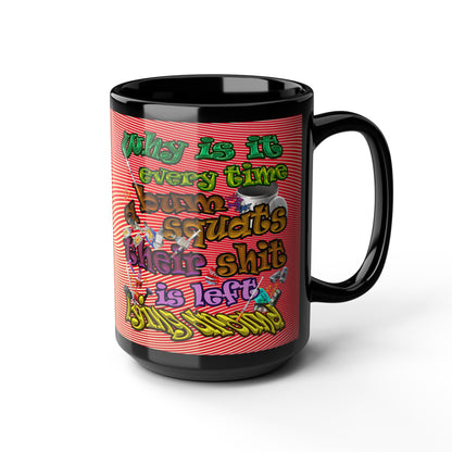 the bum's shit - Black Mug (yellow-orange wave)