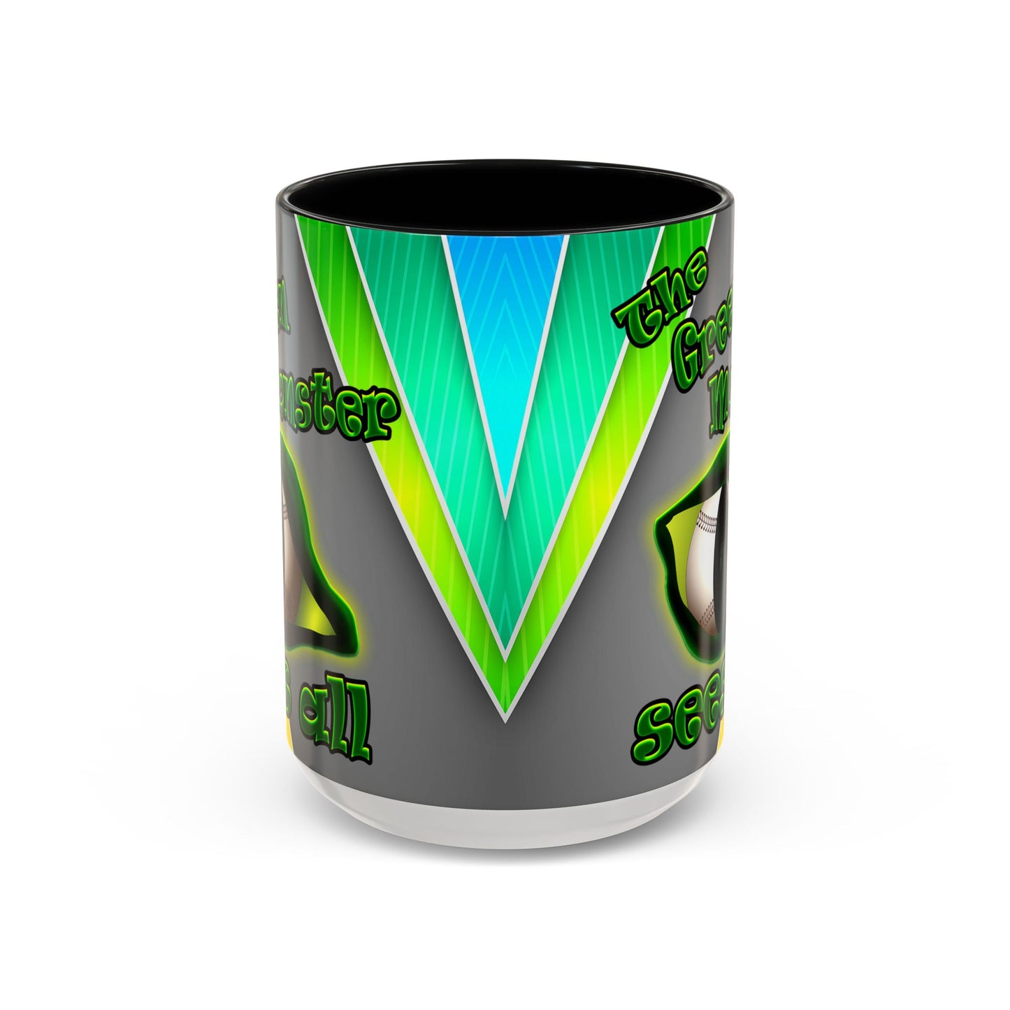 green monster - Accent Mug (rainbow split)