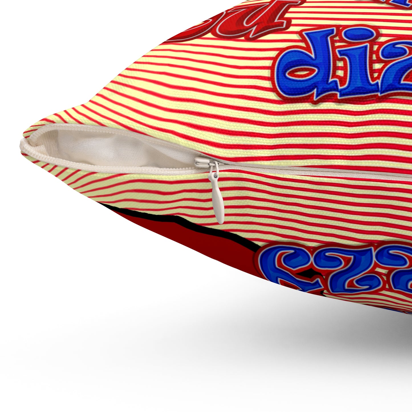 santa's shoes - Spun Polyester Square Pillow - (yellow-orange wave)