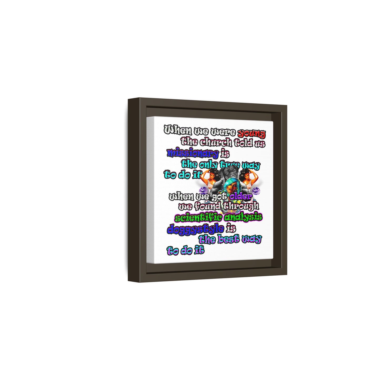 doggystyle - framed canvas art (white)