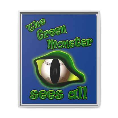 green monster - framed canvas art (dark blue)