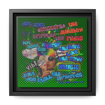 drop the beat - framed canvas art (logo green)