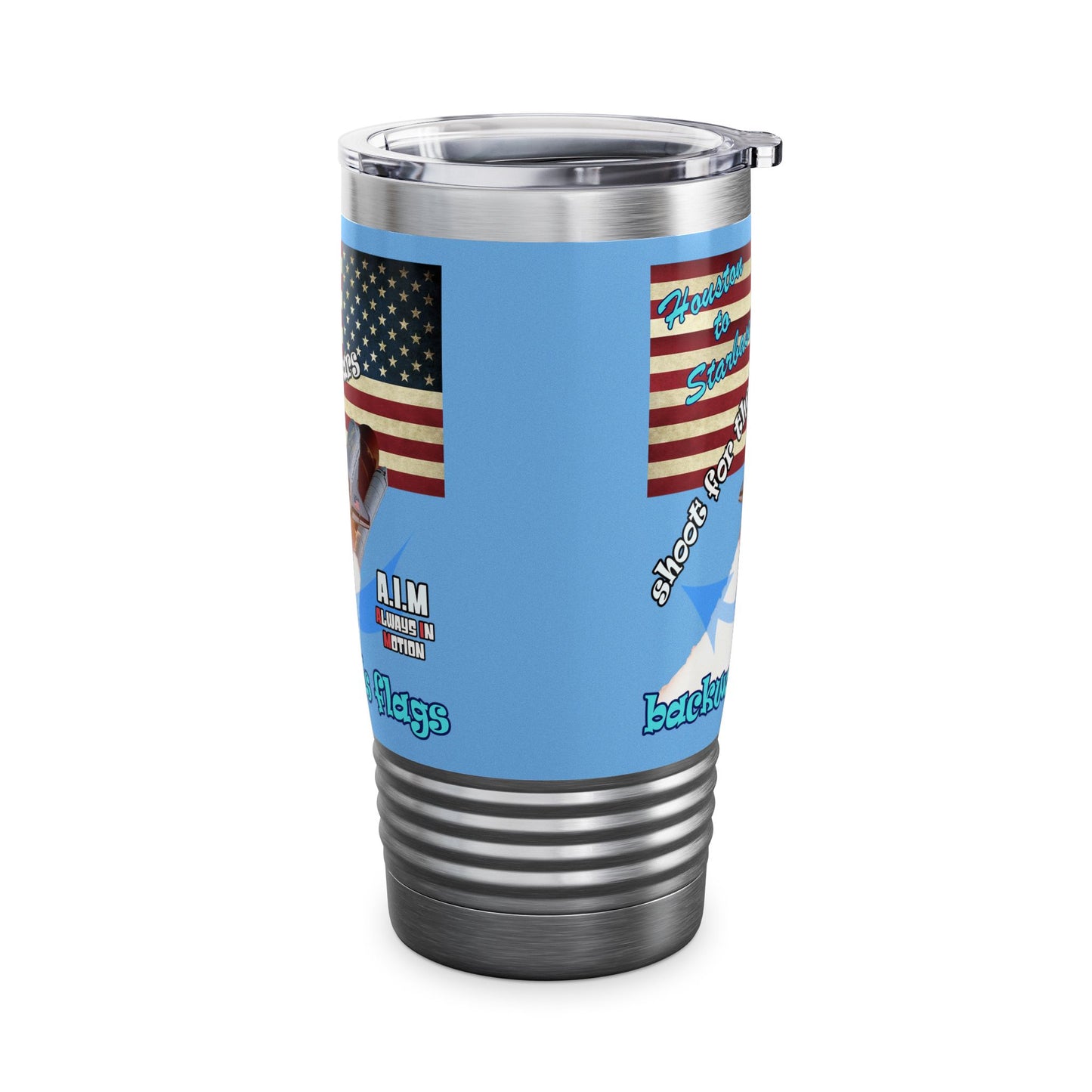shoot for the stars - Ringneck Tumbler, 20oz (light blue)