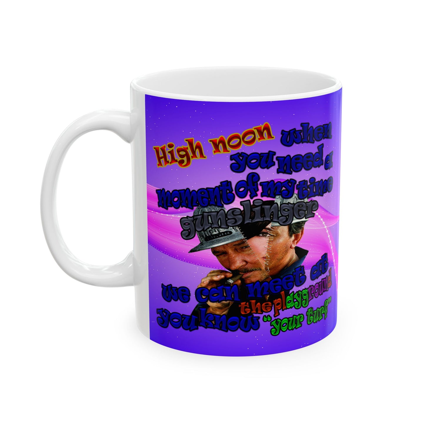 high noon - White Mug (purple-pink wave)