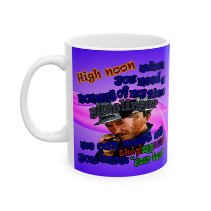 high noon - White Mug (purple-pink wave)