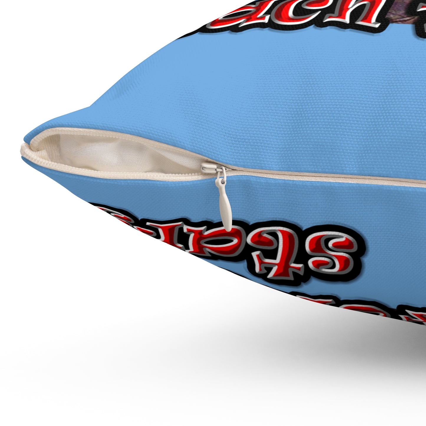 defy conquer reach - Spun Polyester Square Pillow - (light blue)
