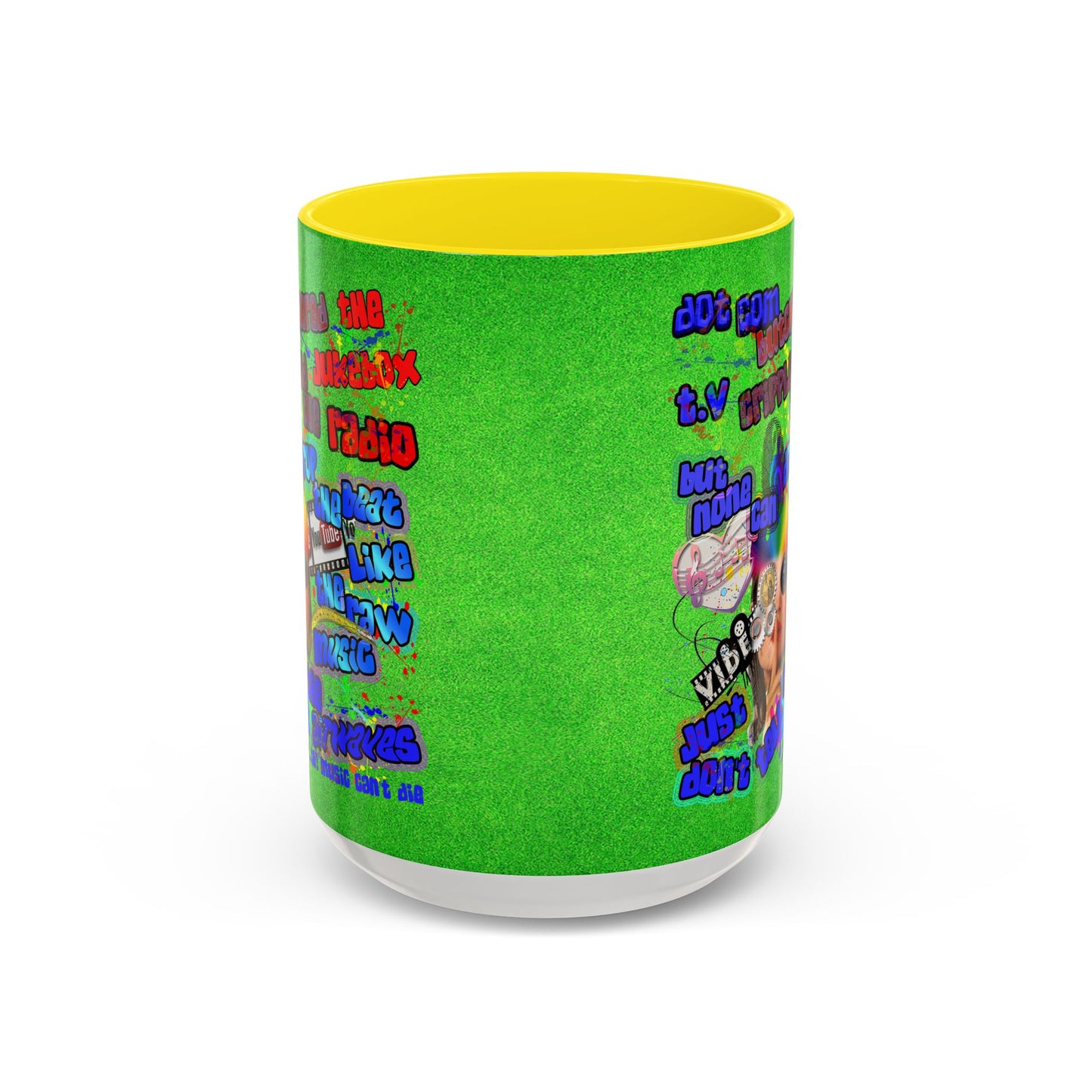 drop the beat - Accent Mug (green turf)