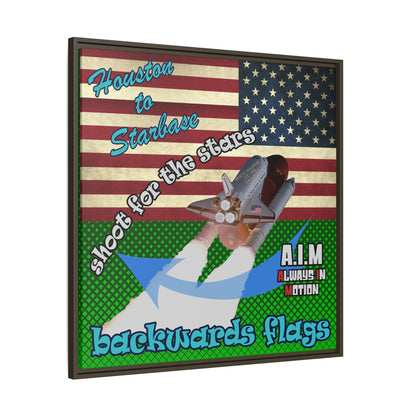 shoot for the stars - framed canvas art (logo green)