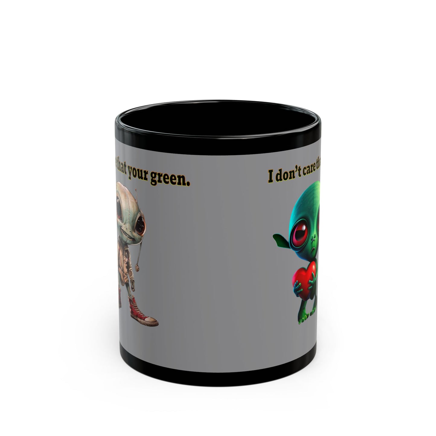 I don't care that your grey - Black Mug (grey)