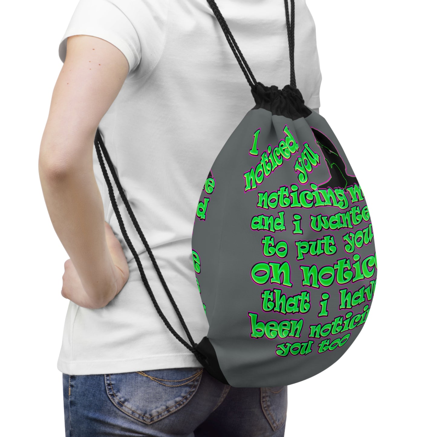 noticed you noticing - Drawstring Bag (dark grey)